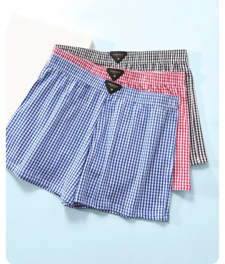 3Pek Kapas Seluar Aro Lelaki Musim Panas Nipis Mens Boxers Longgar Bernafas Seluar Piyama Trendy Lembapan Wicking Boxershorts — image 3