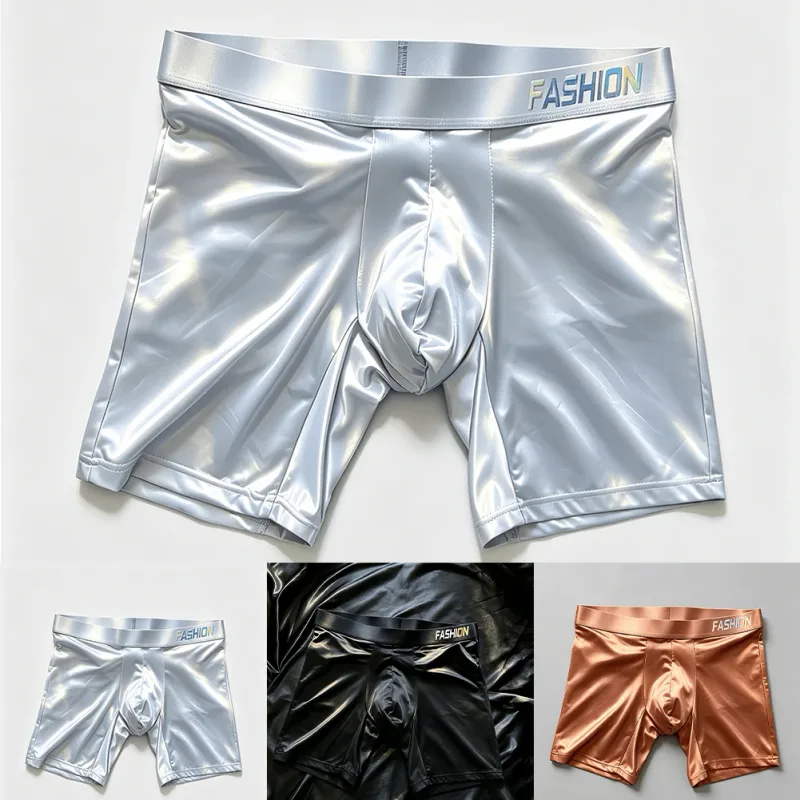 Mens Underwear Boxers Man Solid Slim Ice Silk Extended Leg Boxer Shorts Ropa Middle Waist Sports Panties Male Underpants — image 8
