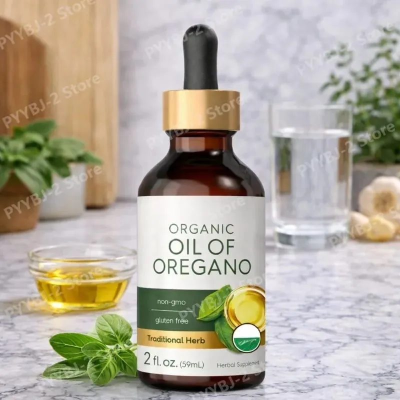 Økologisk olie af oregano flydende dråber Vegansk urtetilskud Sundhed Ikke-GMO Glutenfri daglig ernæringsstøtte 60 ml pr. flaske — image 1