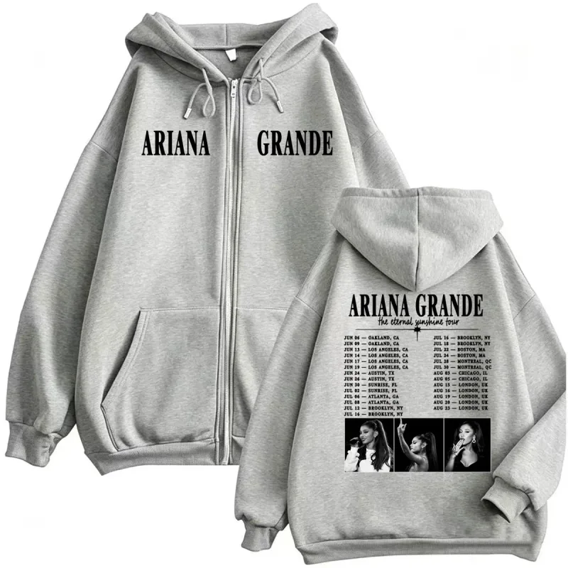 Ariana Grande Eternal Sunshine Tour Zip Up Hoodies Men Women Fashion Aesthetic Sweatshirt Jacket Coat High Quality Zipper Hoodie — image 3