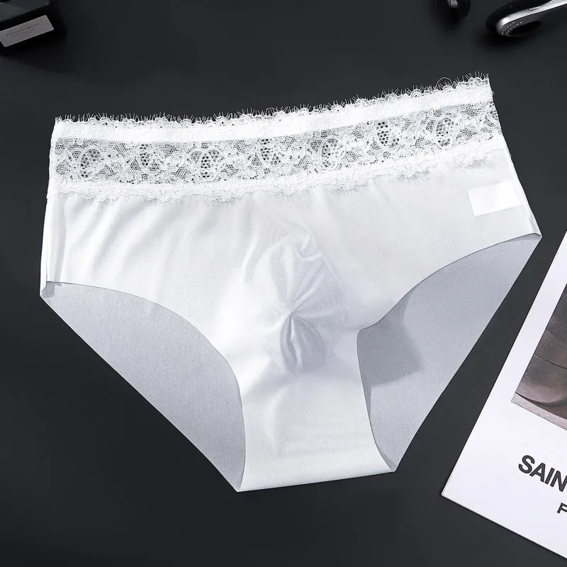 Lace Edge Ice Silk Men's Triangle Pantalon Walang Traceless Breathable Manipis na Kasuotang Panlalaki Mababang Baywang Malambot Walang Seamless Comfort Panlalaki Briefs — image 18
