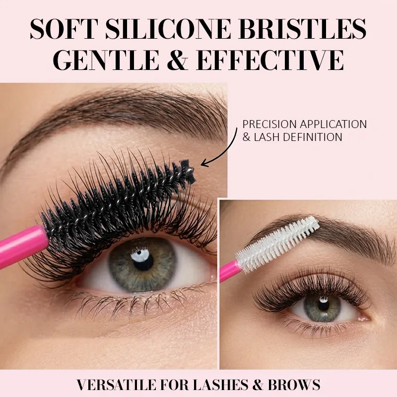 Silicone Eyelash Brush Mascara Wands Applicator Eyebrow Comb Rod Spoolies Eyelashes Brushes Lash Extension Supplies Makeup Tools — image 2
