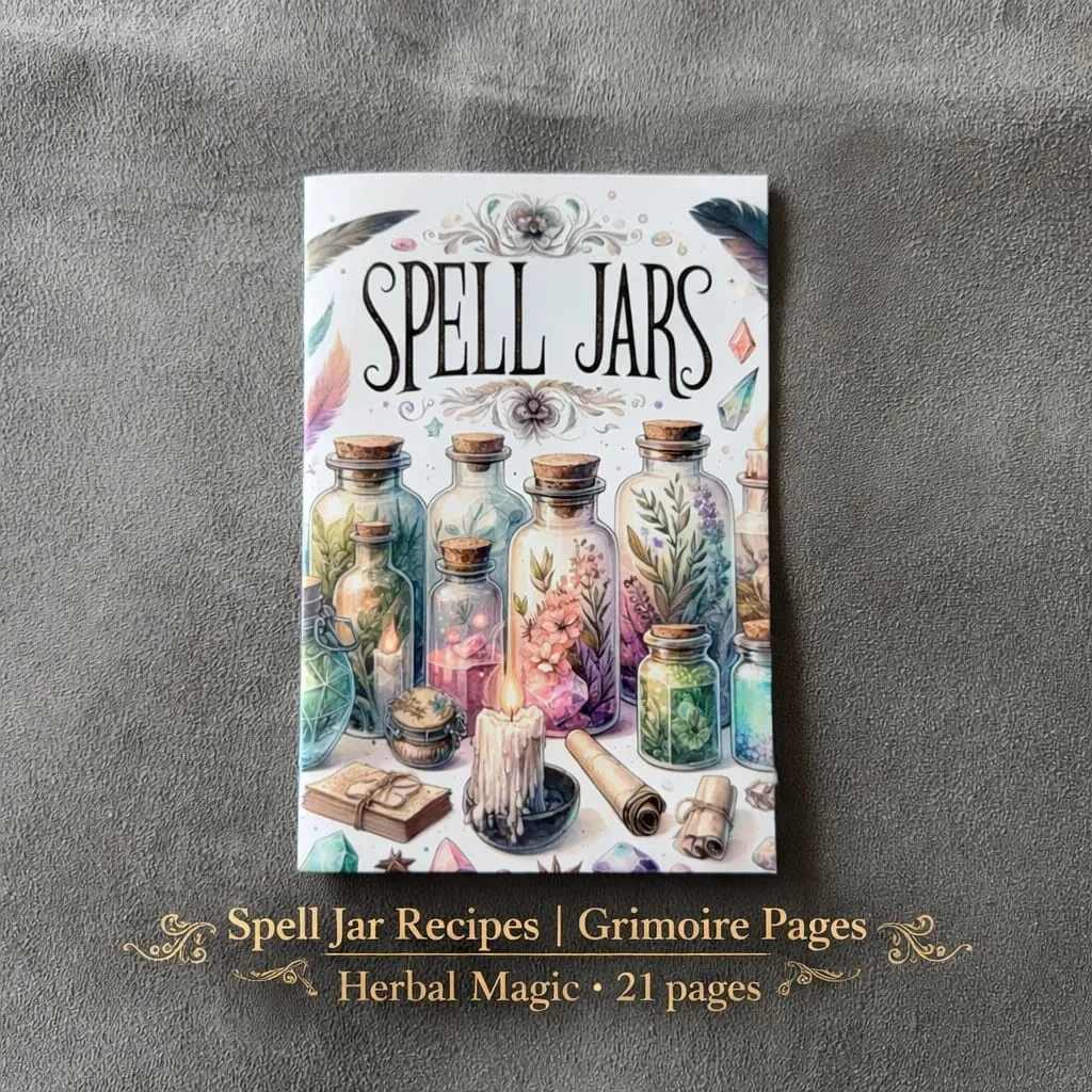 77 Pages Witchcraft Grimoire Pages Book of Shadows Kit with Moon Phases Herbal Lore Spells Gothic Dark Academia Witch Journal — image 9