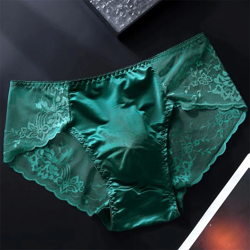 Lace men's underwear 3D Punched tangas japonesa Ice Silk Thin calzoncillos hombre Sexy lingerie adults 18 plus cuec gay panties — image 7