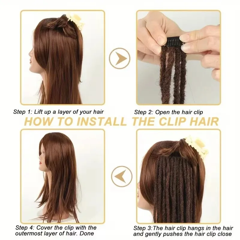 2pcs Gradient Brown Blonde Thin Dreadlock Extensions Synthetic Handmade Single Locs Braids for Men Hip Hop Street Styling — image 7