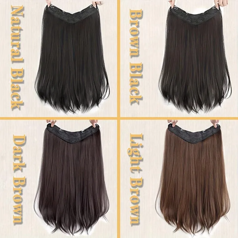 24'' Clip in Hair Extensions Long Straight Clip Hair Piece Extensions for Women Synthetic Natural Straight Hairpieces Extension — image 6