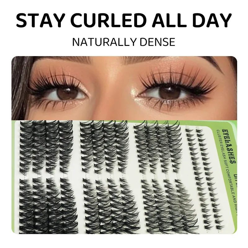 DIY Manga Spiky Cluster Lash Extensions Natural Mega Volume Individual Pre-Cut Segmented Lashes for At-Home Eye Makeup — image 4