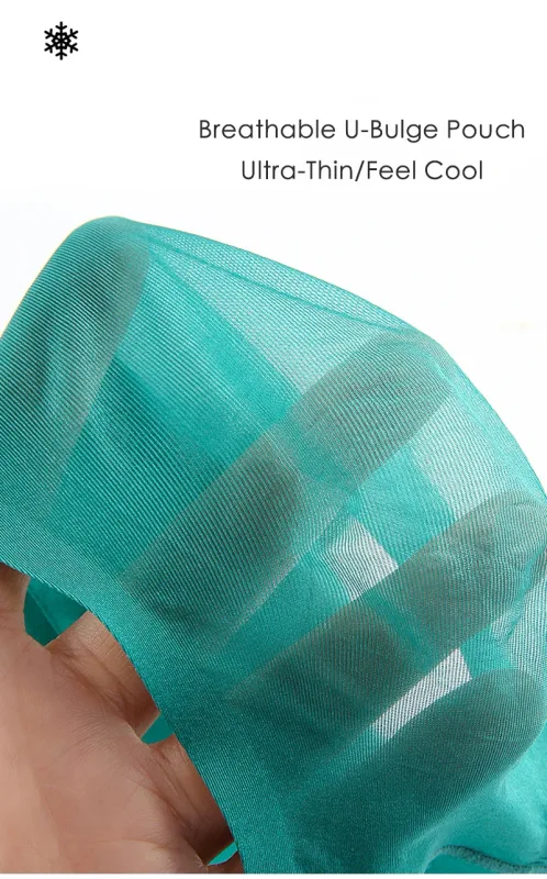 Sous-vêtements Ultra-minces sans couture en soie glacée pour hommes, slip Transparent à séchage rapide, pochette Sexy, culotte respirante sans couture — image 6