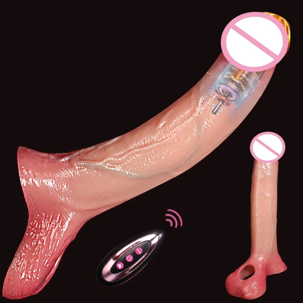 Male Realistic Remote Control Big Penis Ring Extender Cock Enlarged Stretchable Powerful Vibrator Silicone Soft & Stretchable Dick Training Stronger Delay Ejaculation Cock Ring Condom Silicone Couple Adult Sex Toys For Men Supplies 18+ — image 1