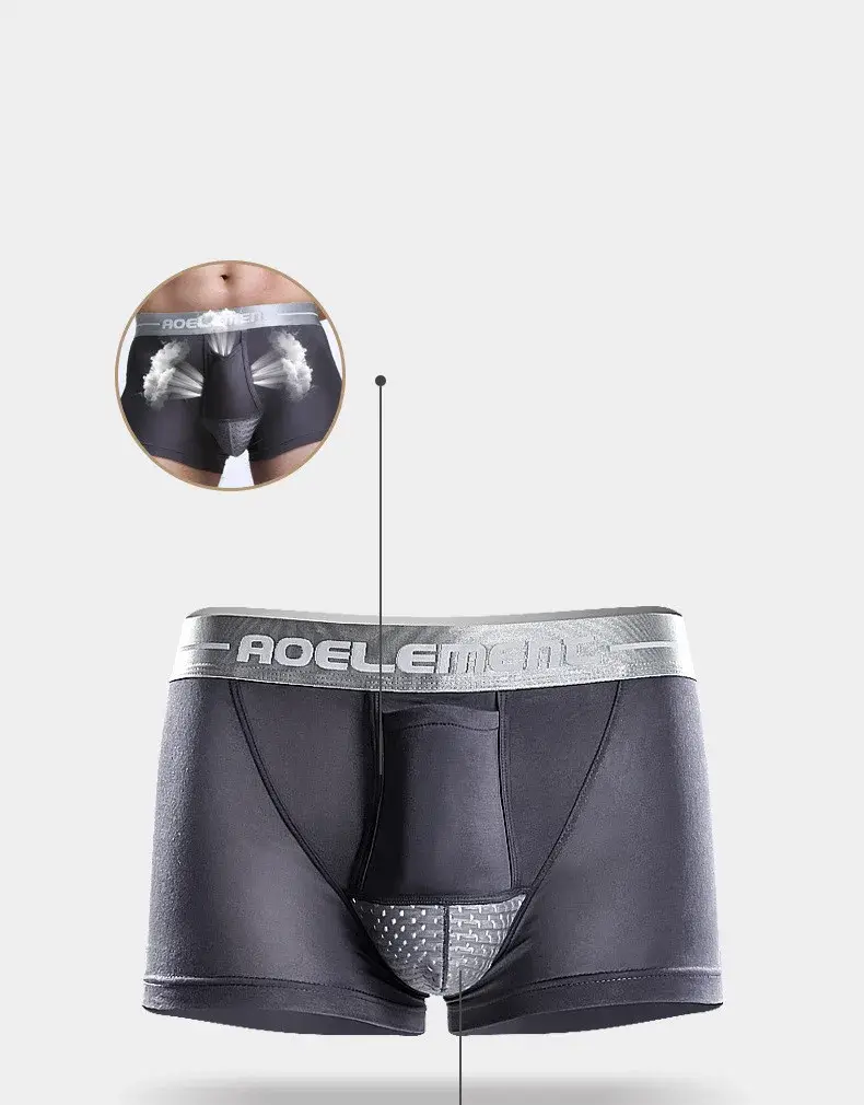 Caleçon homme sous-vêtements Push Up caleçon Modal homme respirant balle séparation pochette culotte Cueca grande taille L-5XL — image 2