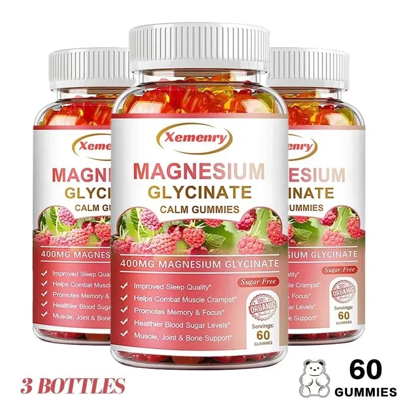 Magnesium Glycinate Gummies Lugn lindrar stress Stöd Sömnstöd Minneskoncentration och muskelspasmer — image 10