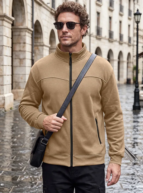 Four Seasons men's full-zip soft-shell jacket with stand-up collar, side pockets, long sleeves and relaxed casual style — image 31