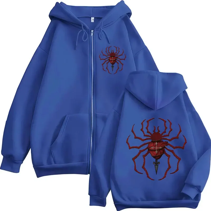 Anime Hunter X Hunter Phantom Troupe Spider Logo Mikiny na zip Pánské mikiny s kapucí na zip Dlouhé rukávy Pulovry Bundy — image 6