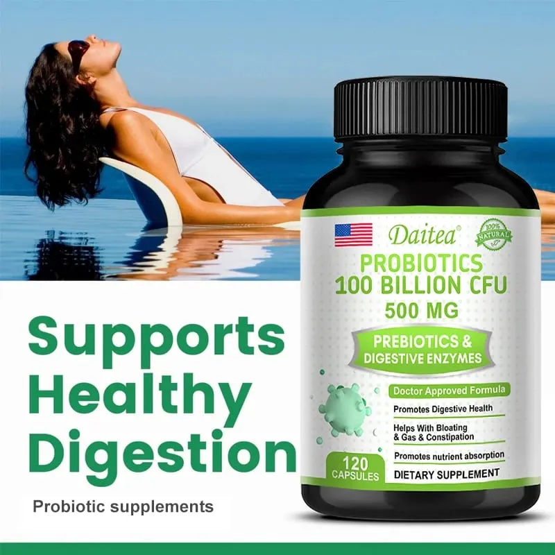 Probiotics 100 Billion CFU with Prebiotics & Digestive Enzymes Gut Health Digestion Bloating Relief & Immune Support — image 4