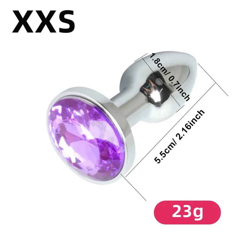 Mini Logam Anal Plug XXS Kecil Anal Dilator untuk Pria Dewasa Wanita Butt Plug dengan Kristal Bulat Masturbasi Wanita Anus mainan Seks