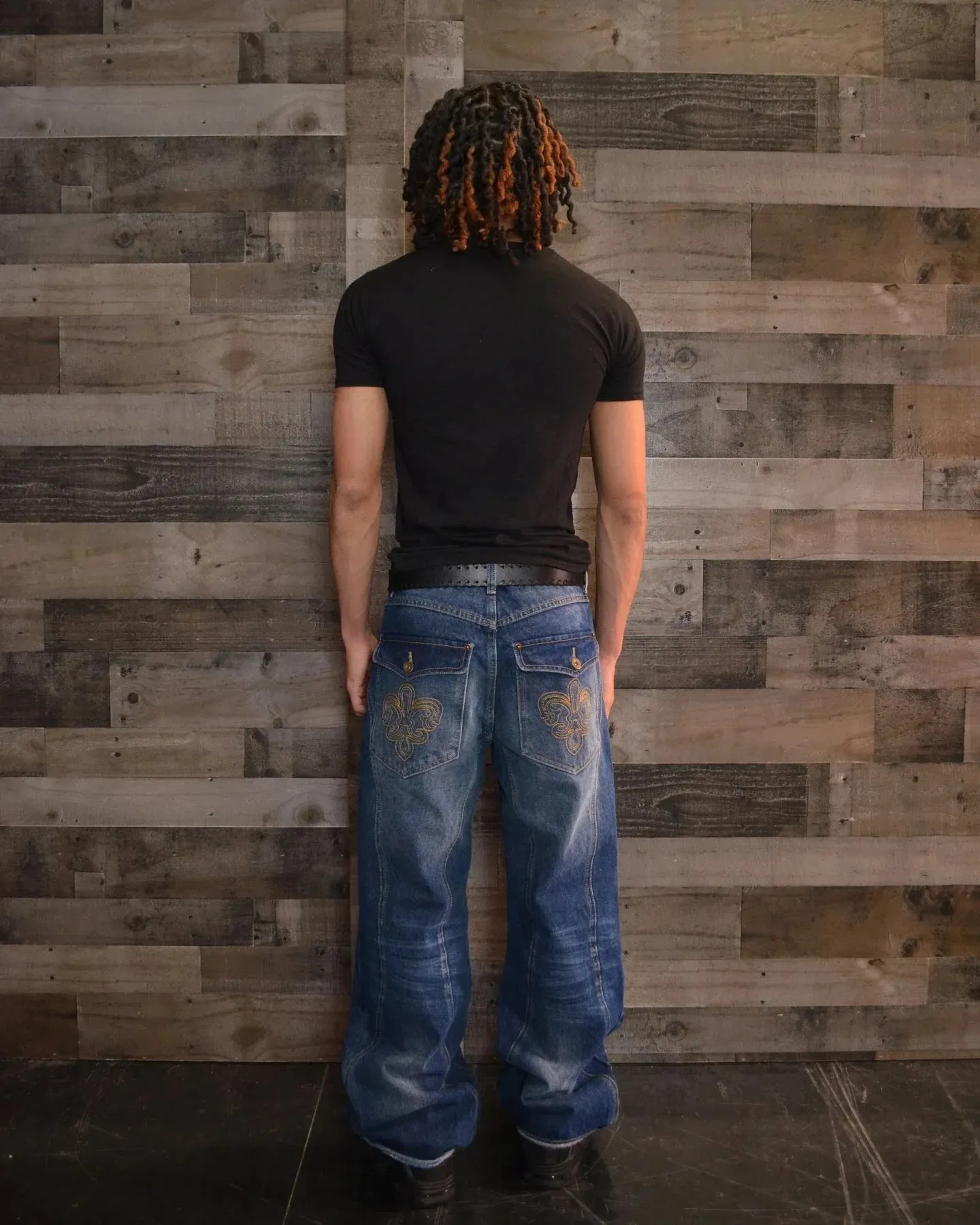 Y2K Vintage Flare Jeans Men Women Dark Wash Denim Pants Mid Waist Split Hem Embroidery Pocket Retro Streetwear Bootcut Trousers — image 6