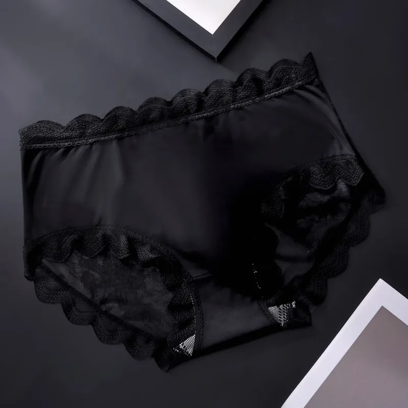 Men Sexy Luxury Ice Silk Briefs Scalloped Floral Lace Splicing 3D Contour Pouch Ultra Thin High Elastic Nightwear Underwear — image 19