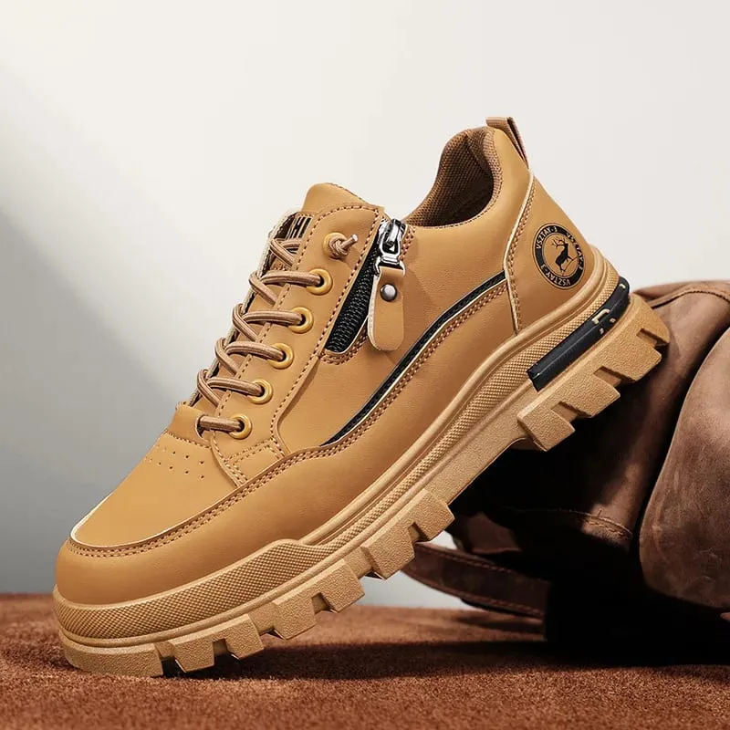 Men's Casual Sports Outdoor Hiking Trendy Fashion Street Comfortable Men's Thick Soled Board Shoes — image 1