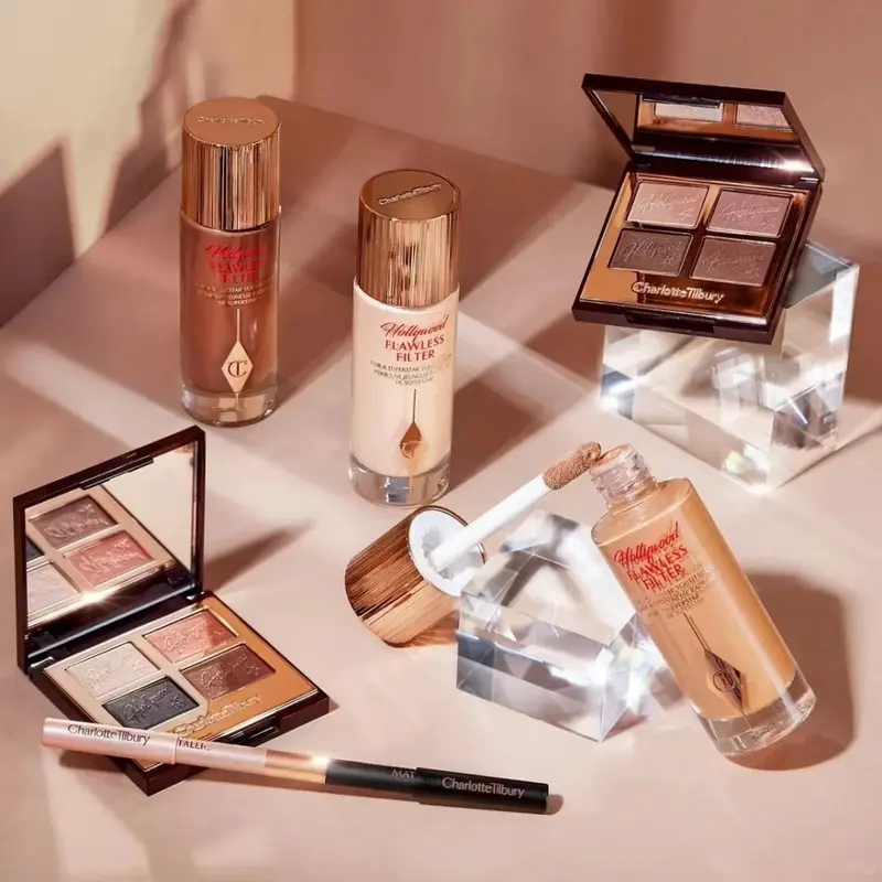Жидкий хайлайтер Charlotte Tilbury Hollywood Flawless, увлажняющий палитру для кожи, атласно-матовый, с мерцающим металлическим финишем, макияж — image 2