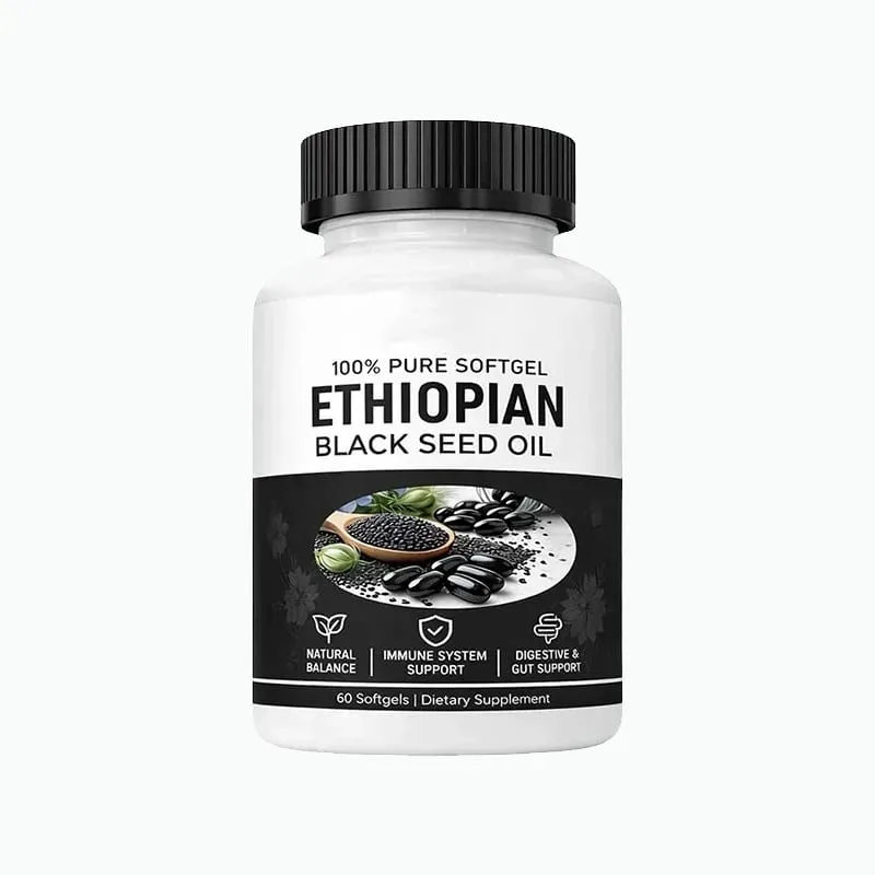 Ethiopian Black Seed Oil Purely Nutrient Ethiopian BlackSeed Oil Capsules with Thymoquinone Organic Cold-Pressed 60 Softgels