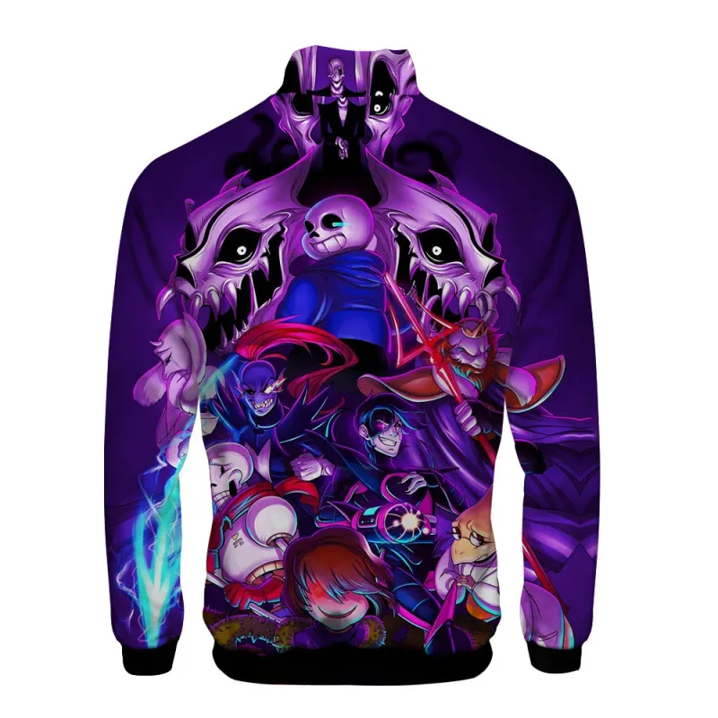 Luxury Popular Sans Undertale 3D Print Zipper Raglan Jacket Windbreaker Boys/Girls Comfortable Stand Collar Jackets Coats — image 19