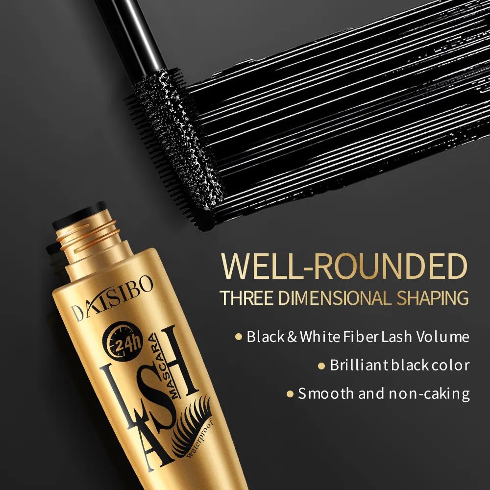 3D Fiber Mascara Long Black Waterproof Black Mascara Volume Curling Eyelash Extension Makeup Cosmetic Mascara Liquid