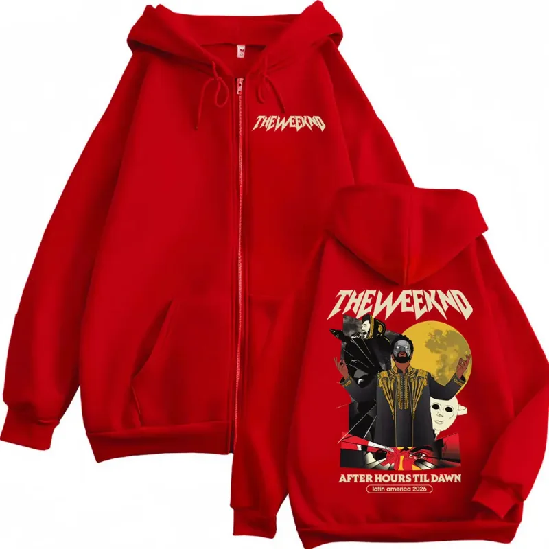 The Weeknd After Hours Til Dawn 2026 Jacket Sweatshirt Men Women Casual Fleece Zip Up Hoodies Hip Hop Style Punk Zipper Pullover — image 4