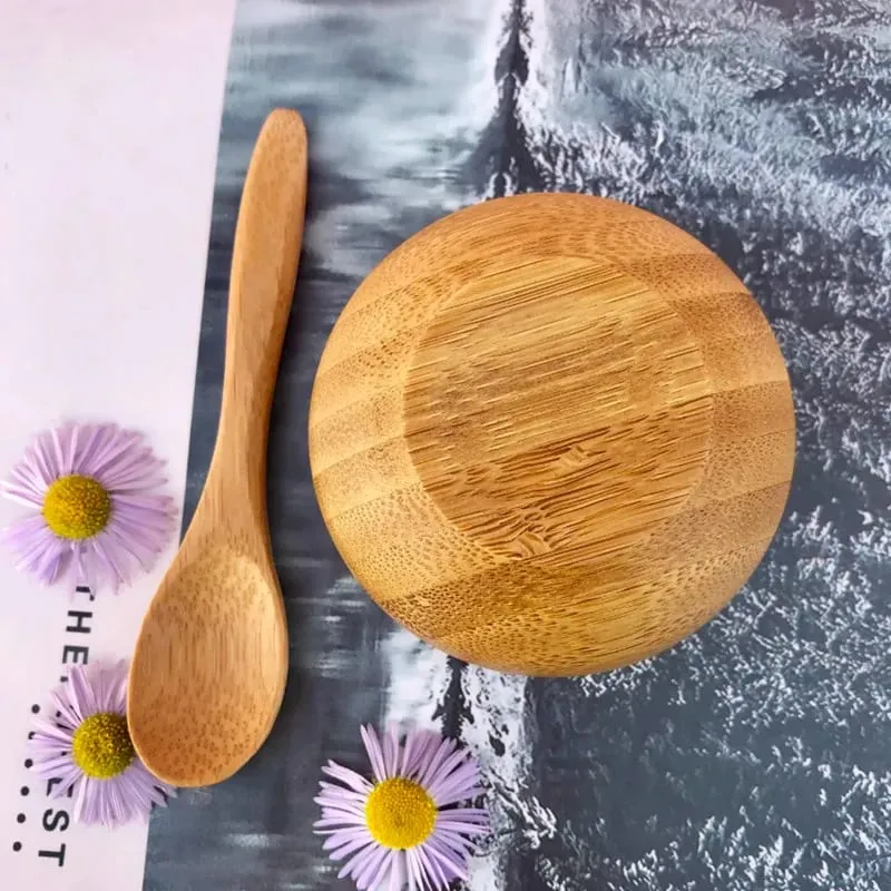5/10/30/50pcs Bamboo DIY Face Mask Mixing Bowl with Spoon Aromatherapy Bowl Set Massage Oil Face Care Makeup Tool Kits