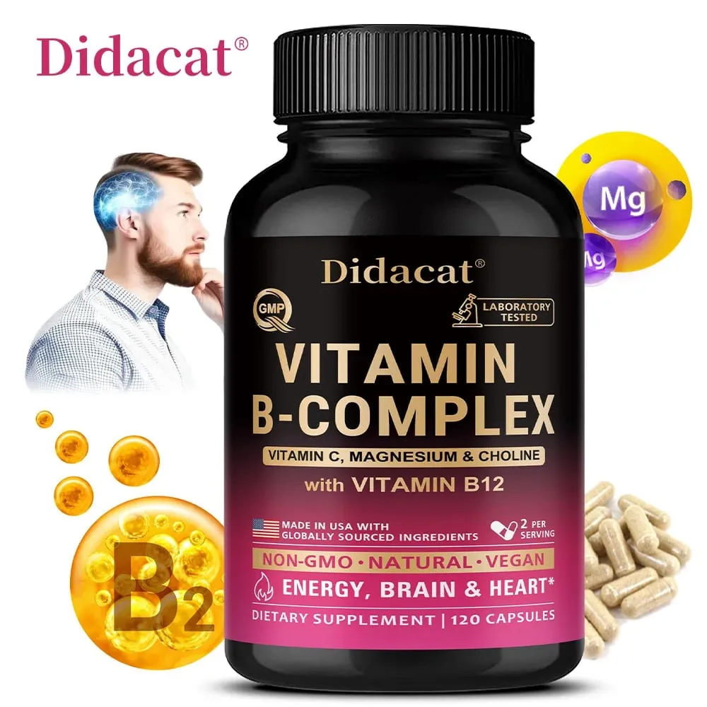 Usable Unisex Active Vitamin B Complex Highly Effective and Easily Absorbed - Immune Energy and Metabolic Supplement — image 1