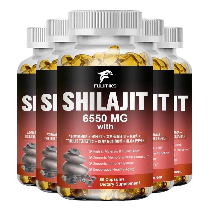 Shilajit 6550MG Capsules with Ashwagandha & Ginseng Supports Energy Stamina Immunity Brain Function & Healthy Aging — image 11