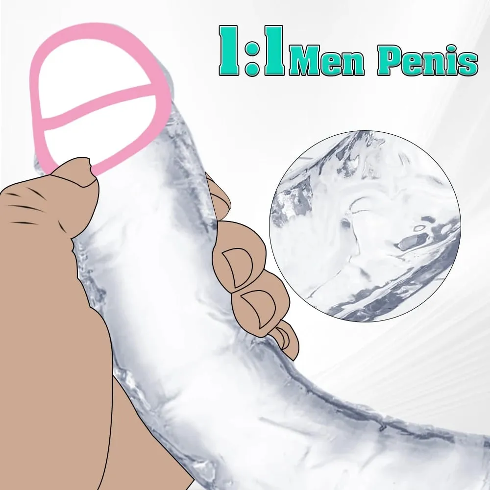 Transparent Big Dick 6 Sizes Realistic Jelly Dildo Soft Vaginal Masturbators Women Gay Penis Anal Sex Toys Suction Cup — image 2