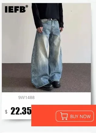 Edgy Men's Splatter Paint Jeans Black White Print Wide Leg Baggy Fit Distressed Streetwear Premium Denim Pants 9X2984 — image 8