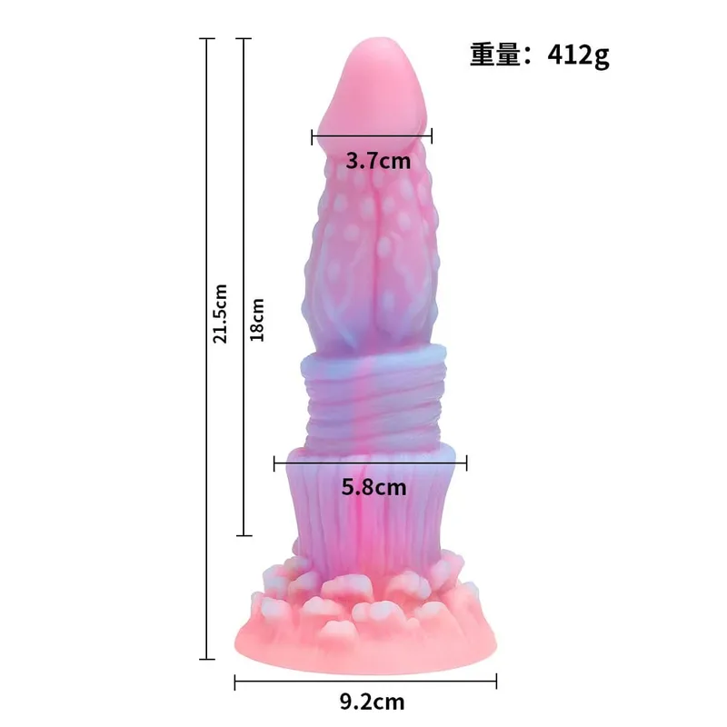 Realistic Night Glowing Anal Plug Luminous Monster Dragon Dildo for Women Men Butt Plug Sexy Dog Shape Sex Toy for Couples — image 14