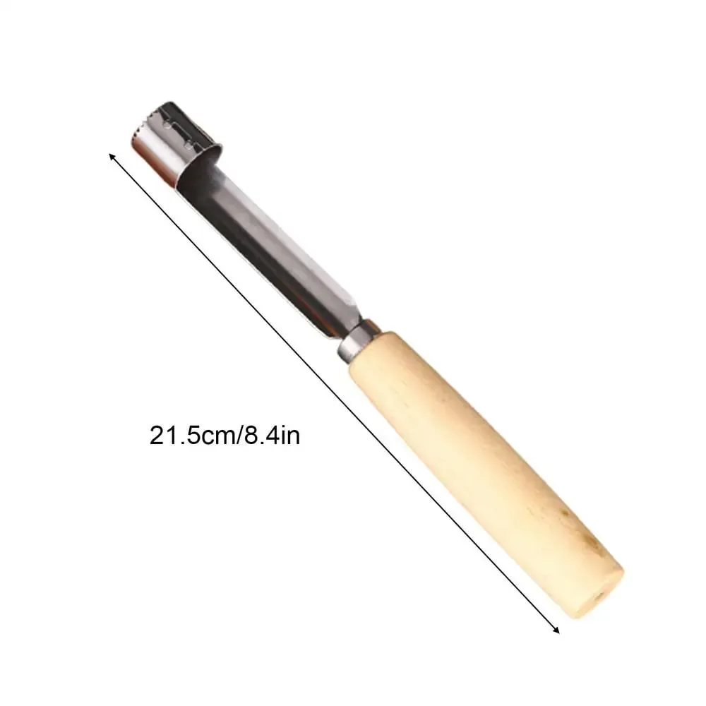 Stainless Steel Fruit Corer Multi-Function Pitter with Wood Handle Kitchen Fruit Slicing Cooking Juicing Canning Platters Tool