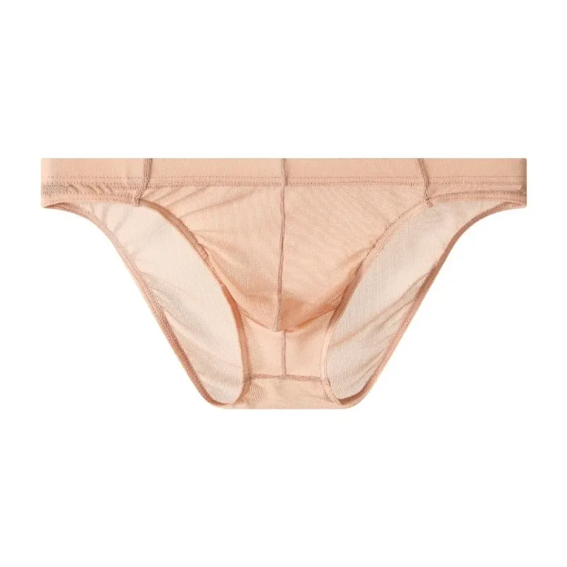 Lingerie Men Mesh Triangle Panties Low Waist Breathable Men Thin Briefs Transparent Thin Soft Underwear for Men Daily Wear