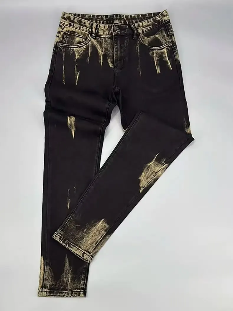 High-quality American Retro Men Jeans 2026 autumn new micro-elastic popular wear-resistant wash slim straight pants — image 6