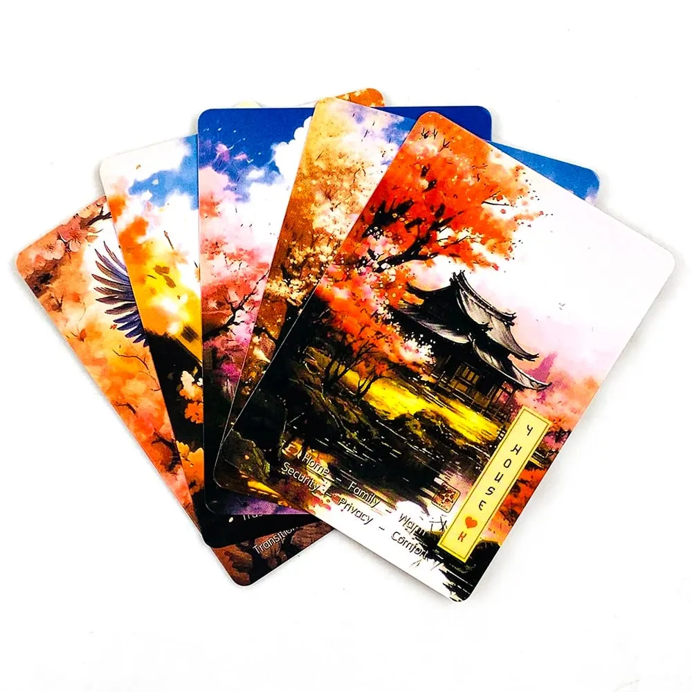Nouveau jeu de cartes Le Sakura 36 cartes fleurs de cerisier élégant et Compact comprend un guide idéal pour les pratiques spirituelles de voyage — image 5