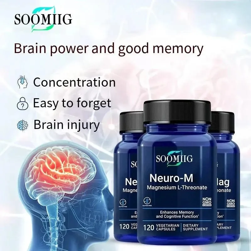 Soomiig Magnesium L-Threonate - Promotes Brain Health Enhances Memory Concentration & Cognition Boosts Nerve Energy — image 3