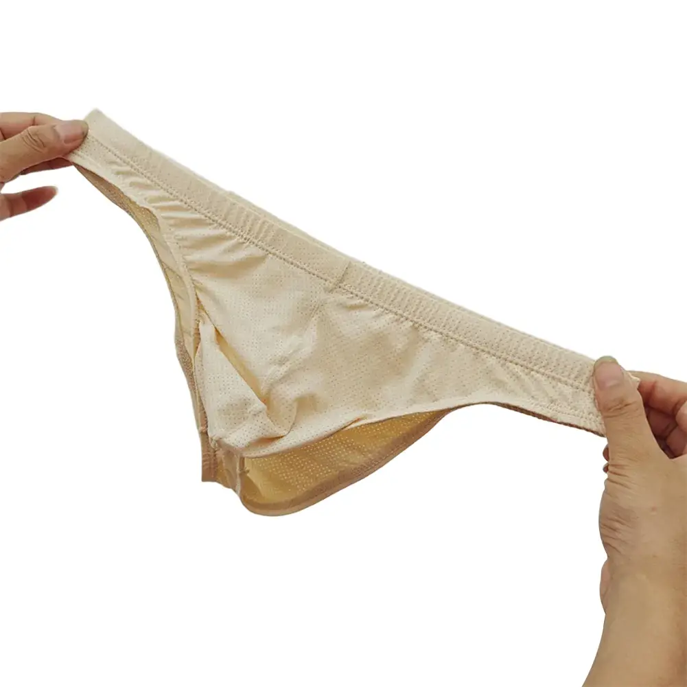 Sexy Skin Color Men Low Waist Mesh Breathable Jockstrap Pouch Half Hip Underwear Briefs Daily Fashion Panties — image 15
