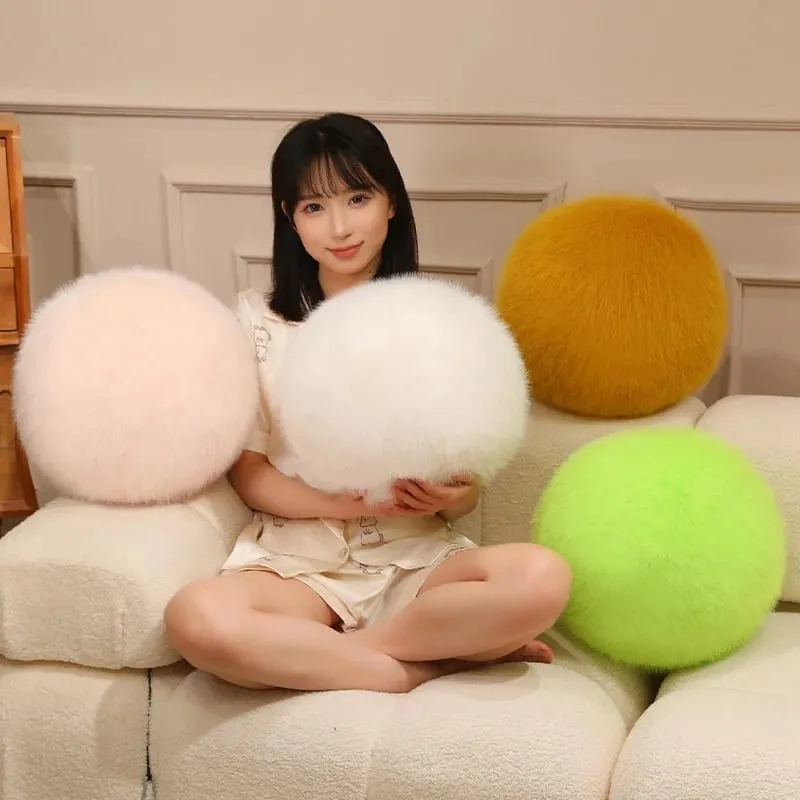 30cm Long Plush Fluffy Round Plush Pillow Cartoon Ball Pillow Accompany Stuffed Pillow Car Home Sofa Decor Plush Cushion — image 5
