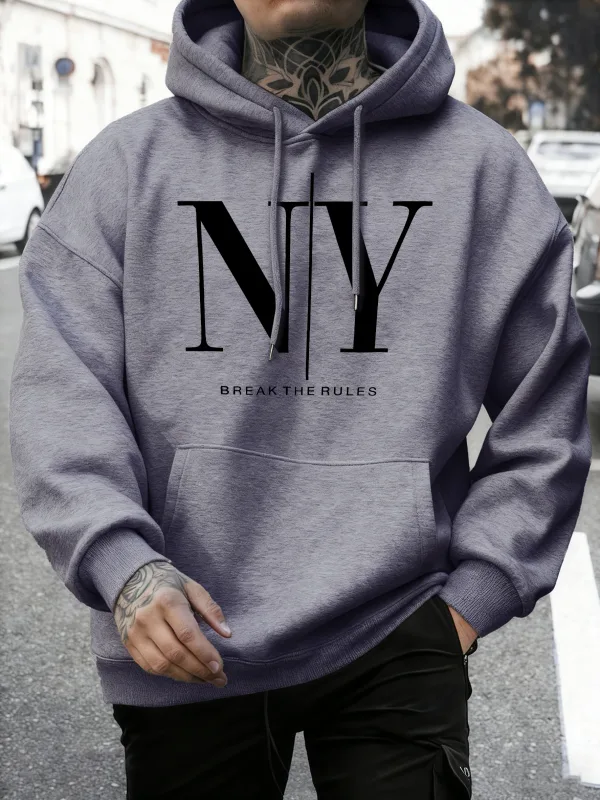 Break The Rules Yes No Prints Autumn Fleece Sweatshirts Men'S Soft Jogging Hoodie Street Comfy Pullovers Sport Loose Sportswears — image 12