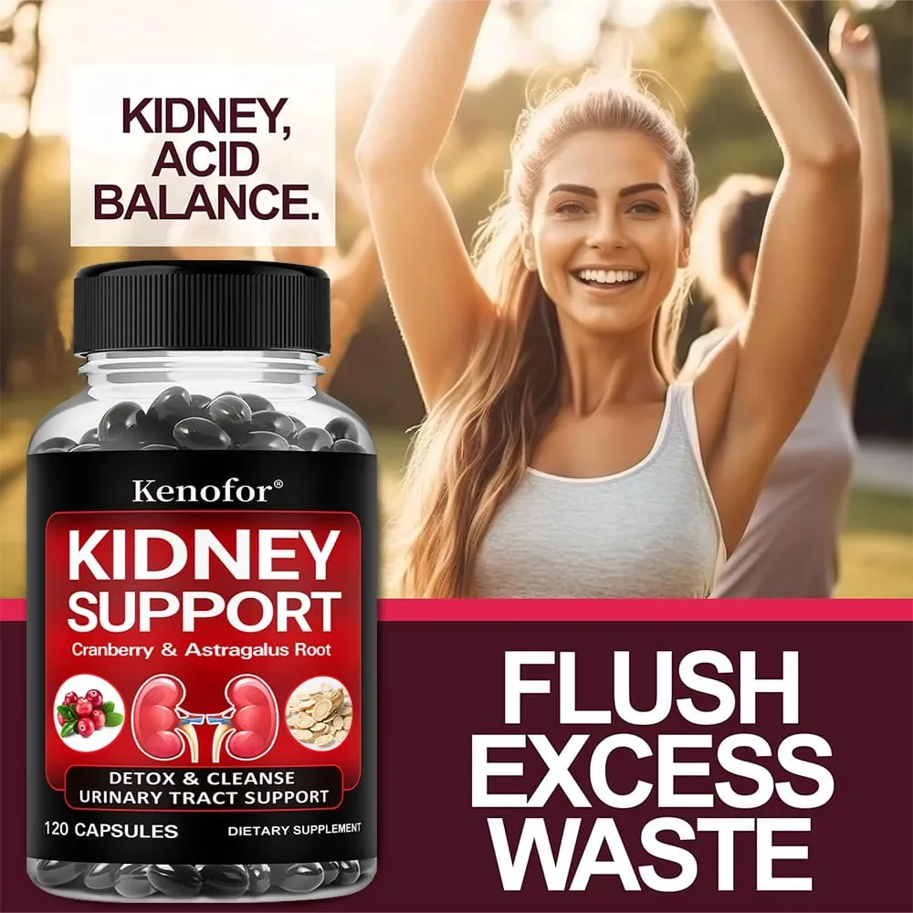 Kidney Support Cleanse Detox Supplement - with Cranberry and Astragalus Root - Supports Urinary Tract and Bladder Health