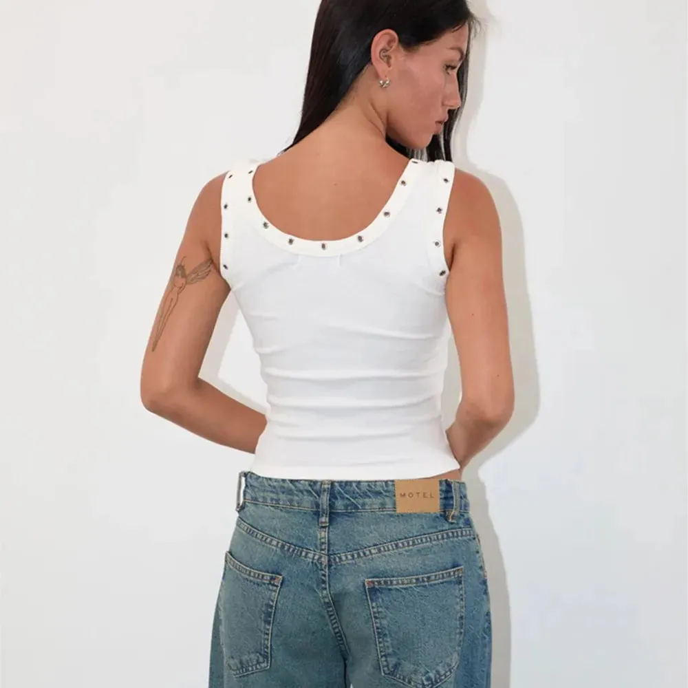 Women's Clothing MsChuh Summer Solid Color Vest Patchwork Slim Top Sleeveless Simple Style All-match Casual Comfortable Trendy — image 5