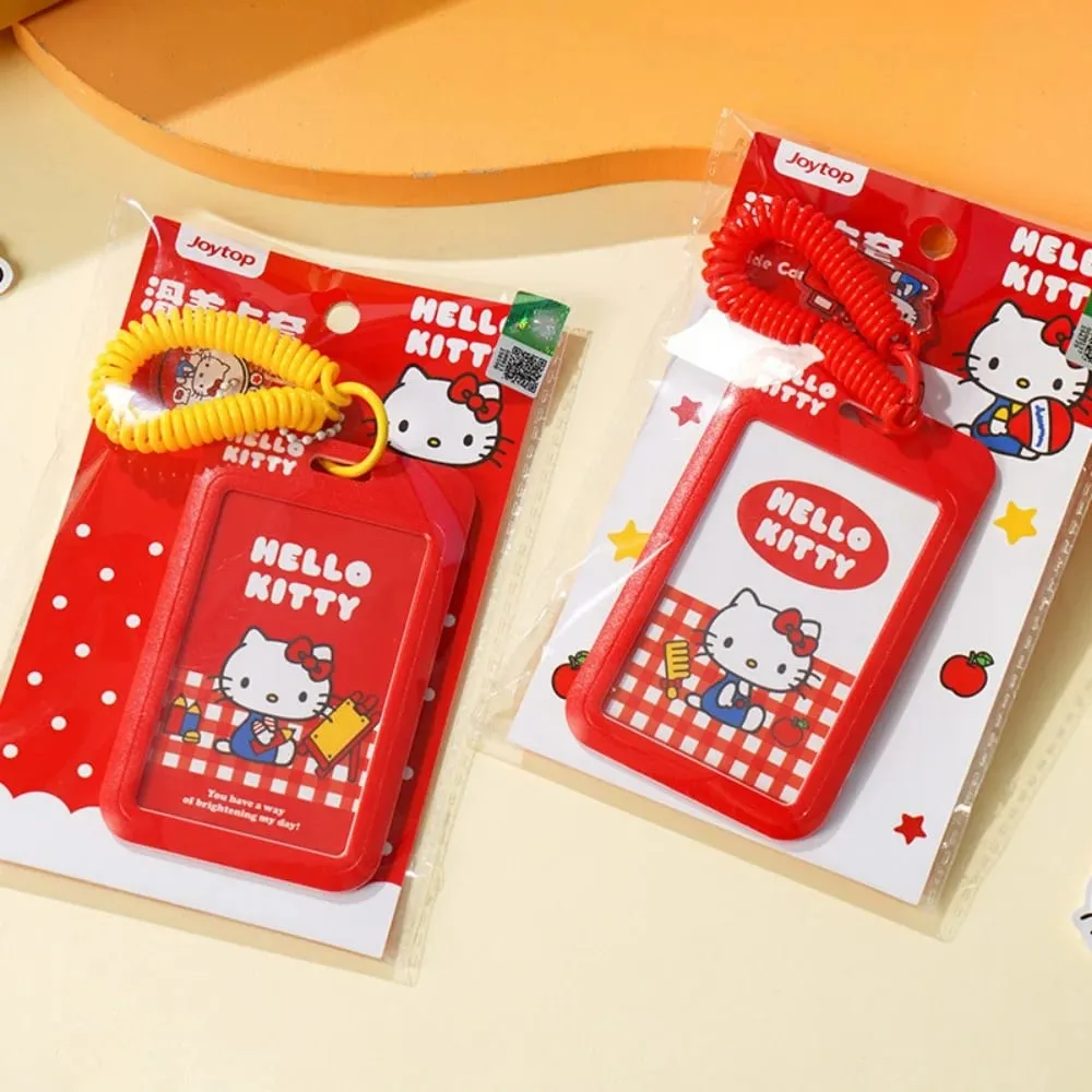 Genuine Sanrio Hello Kitty Slide ID Tag Name Identity Badge Holder Reel Working Permit Case Staff Employee Pass Work Card Gifts — image 1