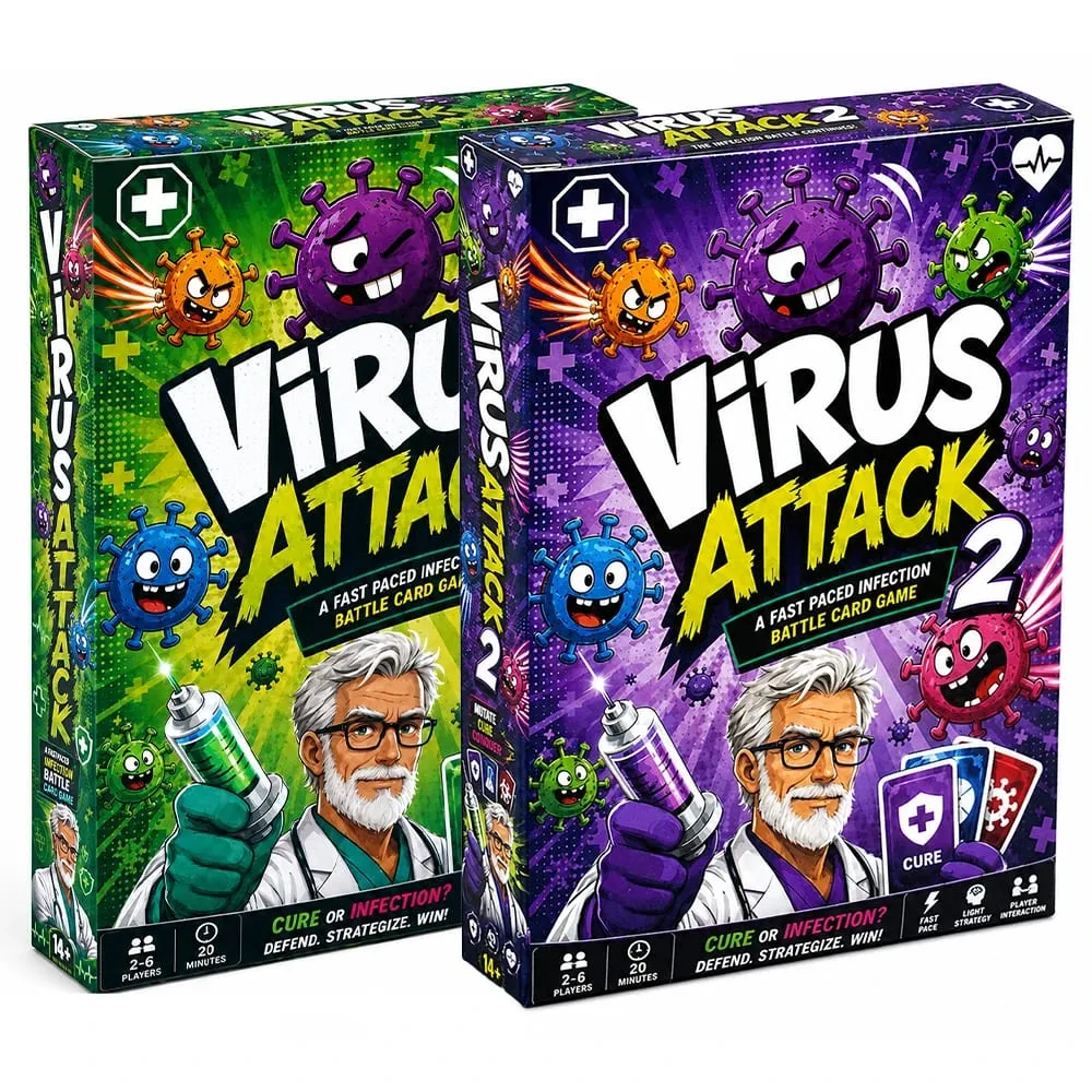 Spanish card game Attack Fast Paced Infection Battle Card Game Collect Healthy Organs Use Medicine Build Immunity — image 1