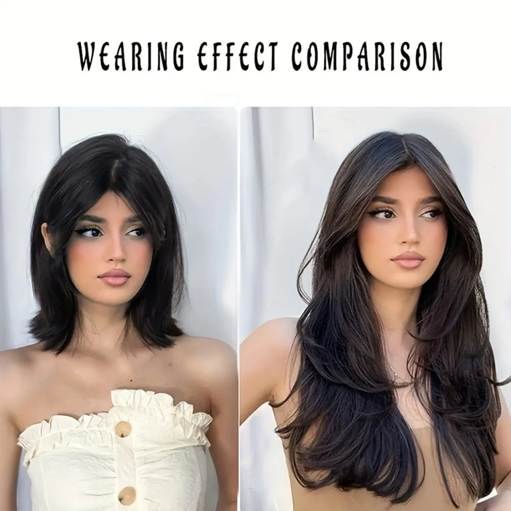 18/22/24Inch Women's Synthetic Long Hair Styling Long Hair Synthetic Wigs Layered Hair Extensions Top of the Head Increase Hair — image 7