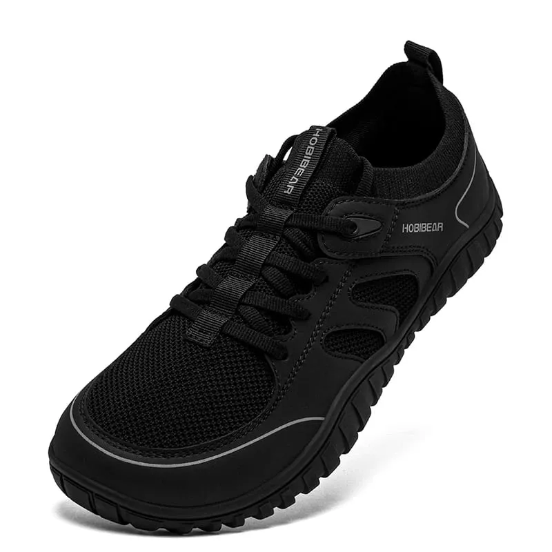 Laufsneaker mit breiter Spitze, Unisex, minimalistisches Mesh, atmungsaktive Schuhe, Kunstleder, Schnürsenkel, Wandersneaker