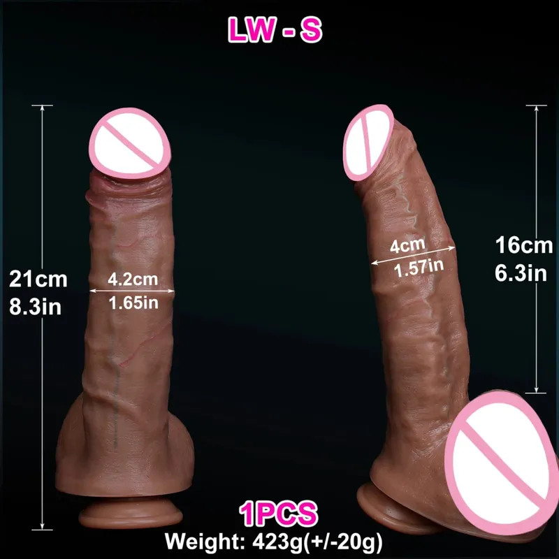 Realistis Pembuluh Darah Penis Besar Kulit Terasa Lembut Besar Dildo Double Silikon Masturbasi Ayam Wanita Anal Mainan Seks Cangkir Hisap Kontol Kecil — image 9