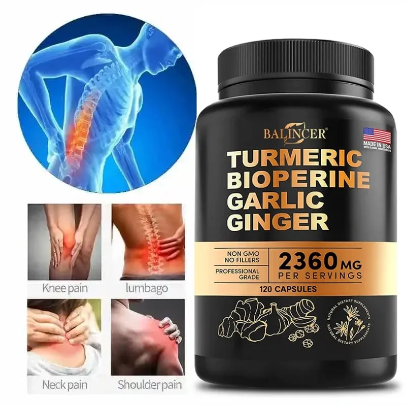 Turmeric Curcumin Capsules - Ginger Garlic & Black Pepper Natural Antioxidant for Joint Mobility Digestive & Immune Wellness — image 2