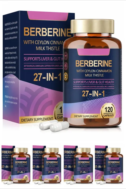 27 in 1 Berberine Supplement with Ceylon Cinnamon Milk Thistle for Liver Gut Health Immunity Men & Women 120 Vegan Capsules — image 12